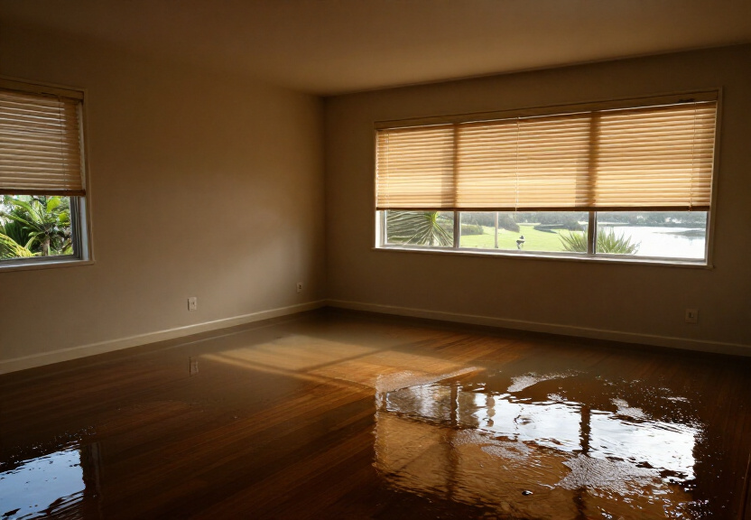 Water-damaged office space in Hornsby before cleanup